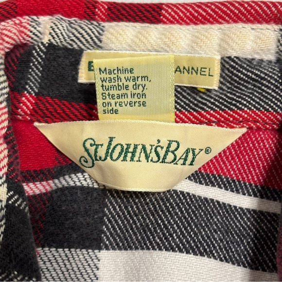 VTG St. Johns Bay BIG MAC Flannel Men's Medium Tall 100% Cotton Made in USA‎ Red - Picture 6 of 10
